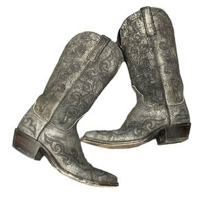 LUCCHESSE 1883 Suede Granite Mountainside Western Cowboy Boots Womens Size 6.5